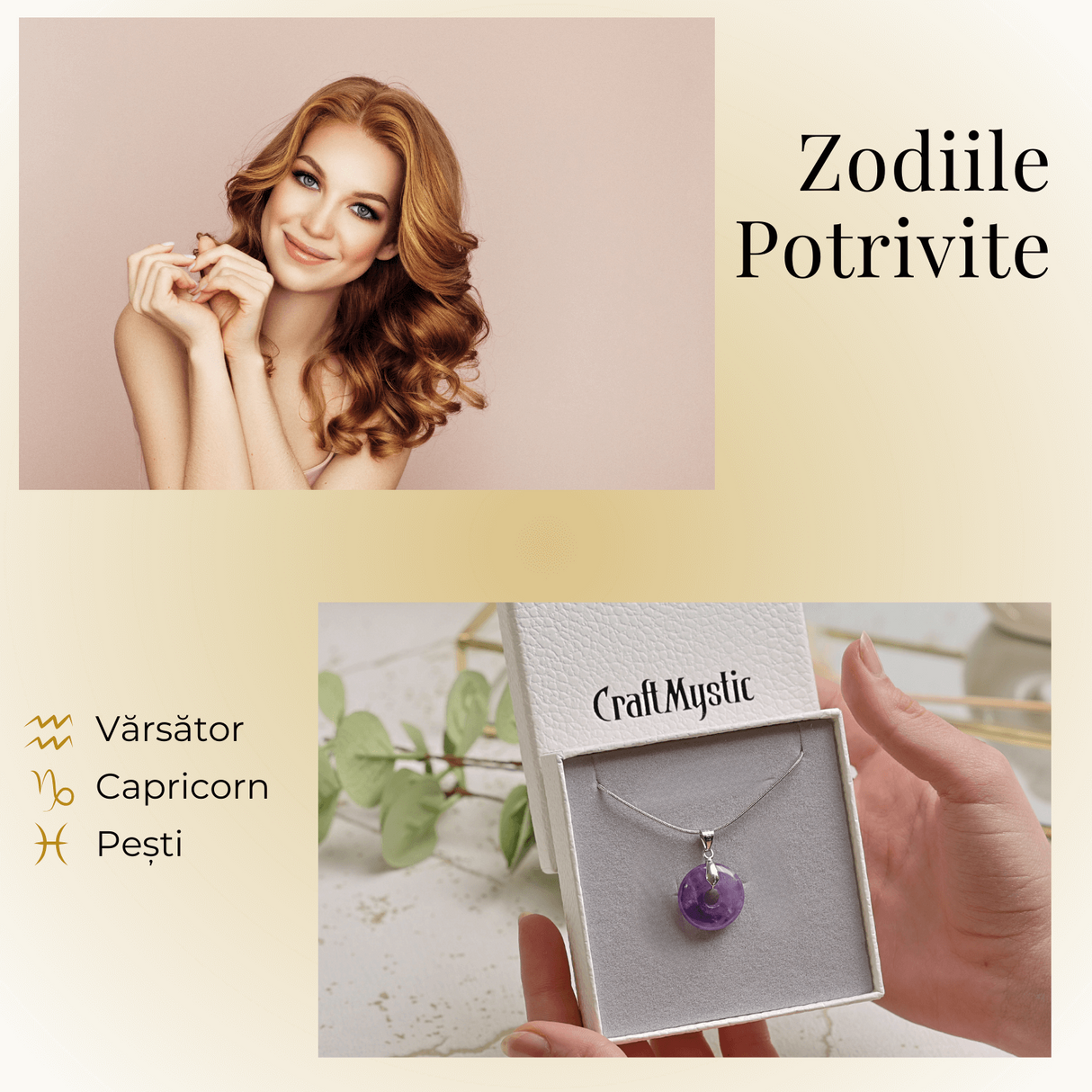 Colier cu Lant Argintiu si Pandantiv Ametist in Forma de Gogosica, Lungime Totala 50 cm, Diametru Pandantiv 20 mm