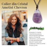 Colier cu Pandantiv din Ametist Chevron Natural in Forma de Ou Yoni, Accesoriu Elegant pentru Femei