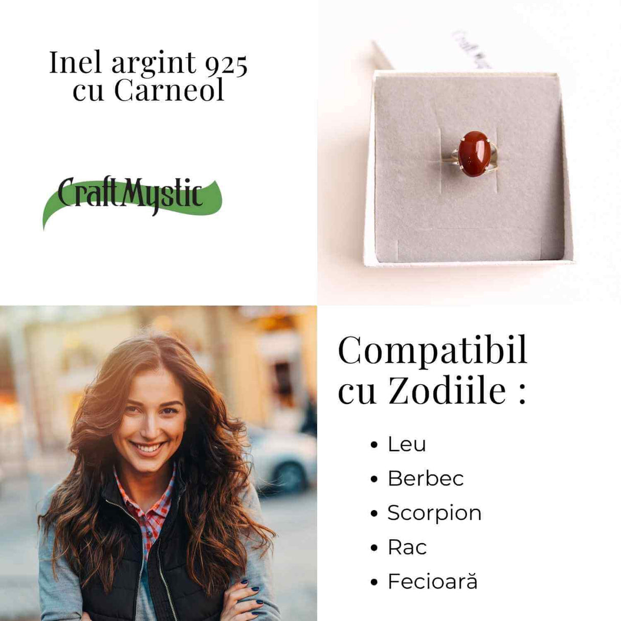 Inel Ajustabil Argint 925 cu Carneol Oval – Energie si Curaj Zilnic