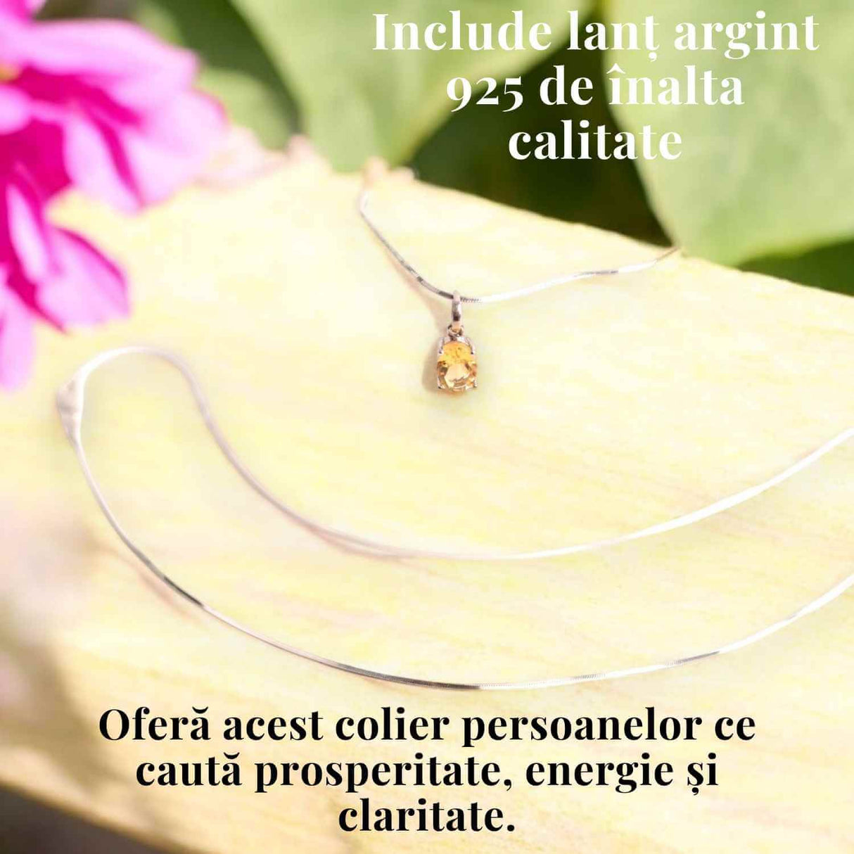 Colier din Argint 925 cu Citrin Fatetat – Prosperitate și Claritate