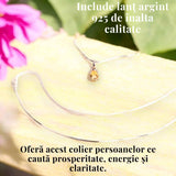 Colier din Argint 925 cu Citrin Fatetat – Prosperitate și Claritate