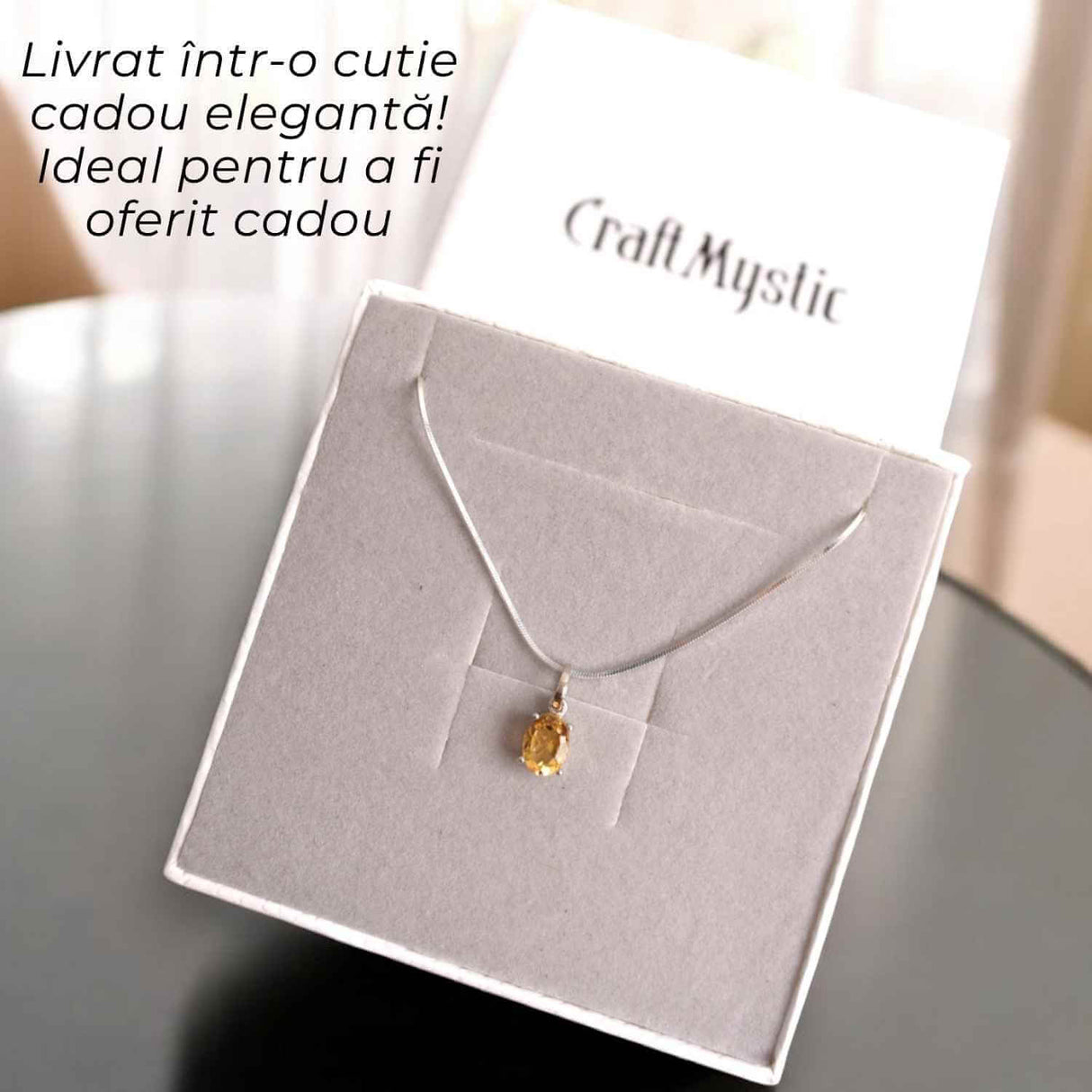 Colier din Argint 925 cu Citrin Fatetat – Prosperitate și Claritate