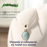 Colier argint 925 cu piatra Larimar pentru calm si claritate