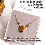 Colier argint cu Ochi de Tigru lacrima - Protectie si incredere