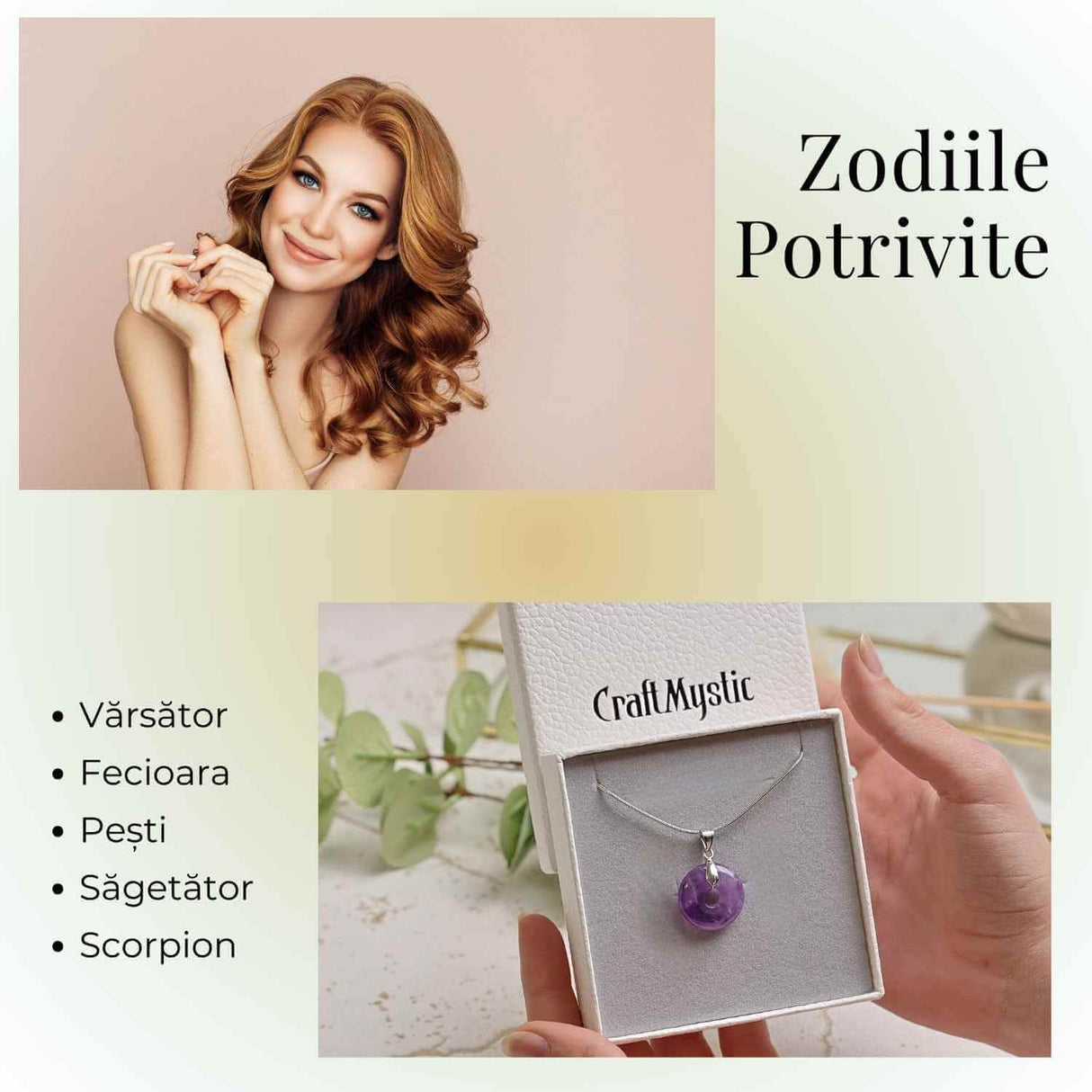 Colier Argintiu cu Ametist Forma Pi - Calm și Spiritualitate, Lungime Totala 50 cm, Diametru Pandantiv 20 mm
