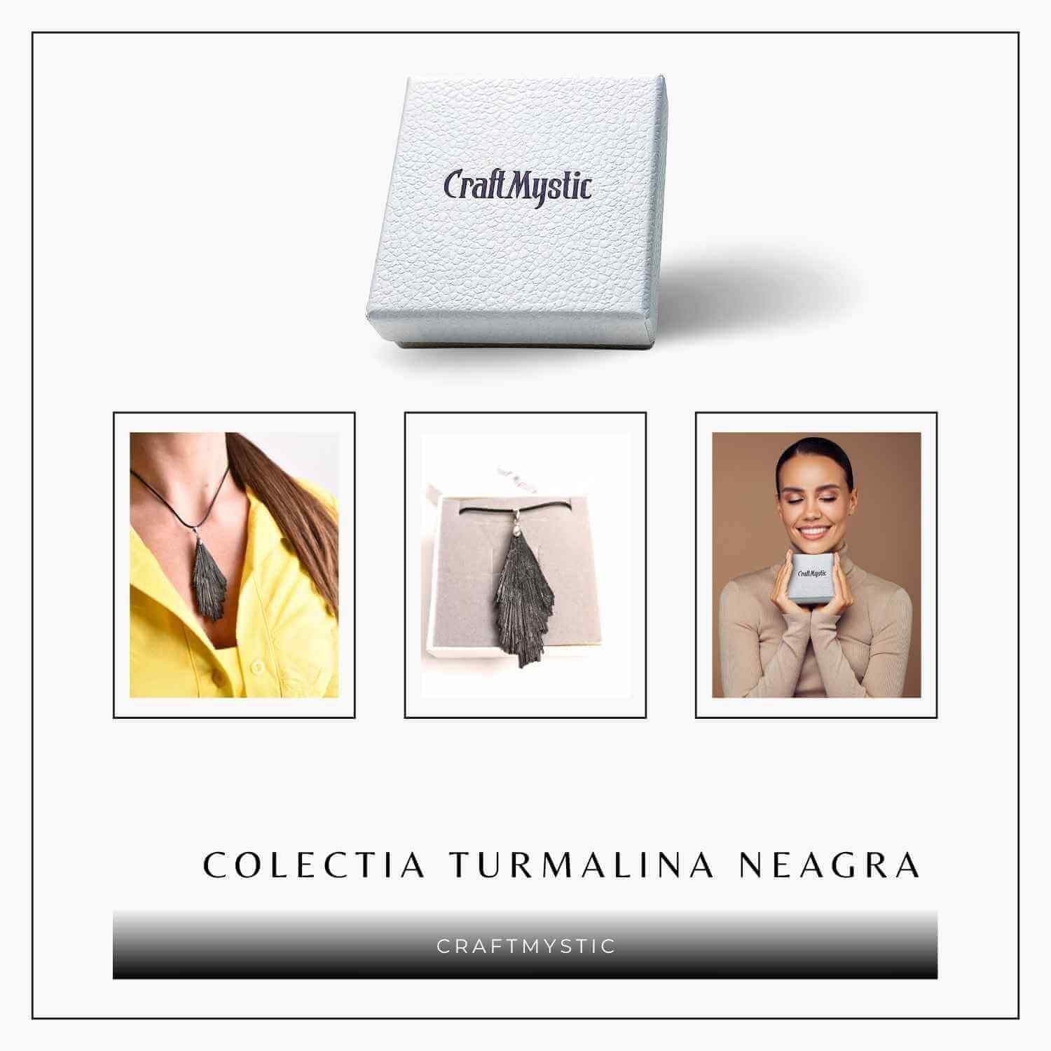 Colier cu pandantiv Turmalina Neagra model Aripa – Protectie si Eleganta