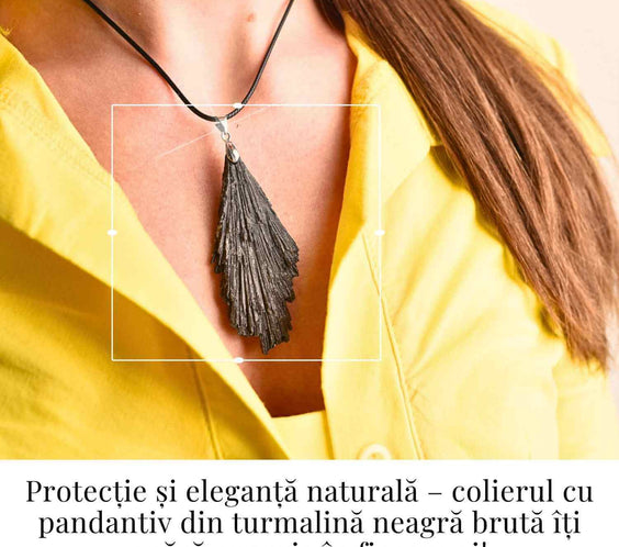 Colier cu pandantiv Turmalina Neagra model Aripa – Protectie si Eleganta