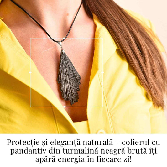 Colier cu pandantiv Turmalina Neagra model Aripa – Protectie si Eleganta