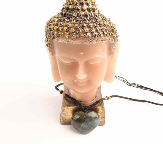 Colier cu cristal Labradorit in forma de inima – o piatra semipretioasa pentru meditatie, intuitie, imaginatie