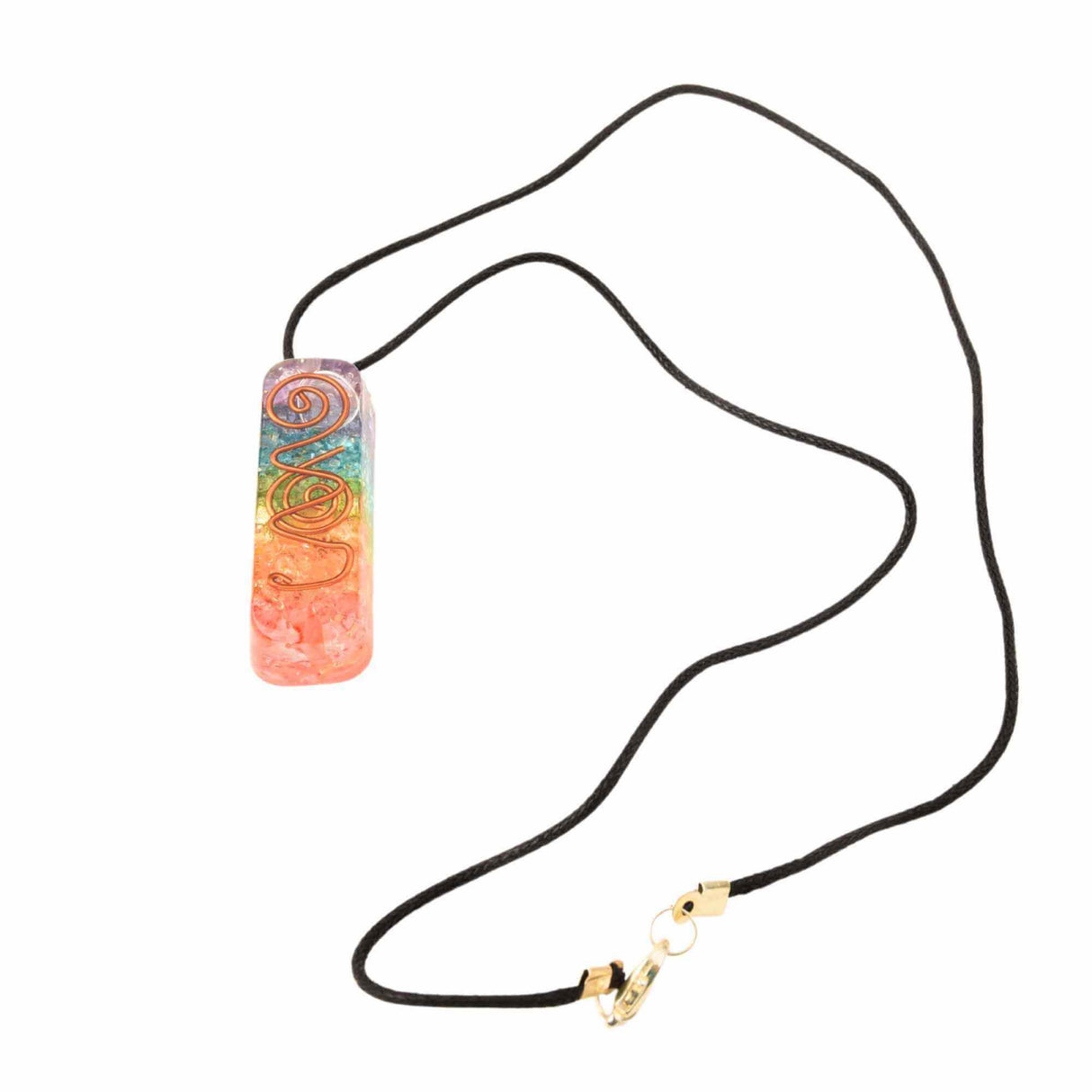 Pandantiv 4.5 cm de Vindecare a Chakrelor Orgonic cu Snur  - Colier cu 7 Pietre ale Chakrelor pentru Protectia Energetica si Vindecare Spirituala