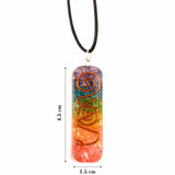 Pandantiv 4.5 cm de Vindecare a Chakrelor Orgonic cu Snur  - Colier cu 7 Pietre ale Chakrelor pentru Protectia Energetica si Vindecare Spirituala