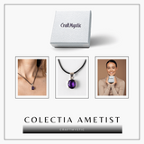 Colier Ametist Fatetat Oval – Claritate Mentala si Echilibru