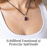 Colier Ametist Fatetat Oval – Claritate Mentala si Echilibru