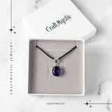 Colier Ametist Fatetat Oval – Claritate Mentala si Echilibru