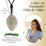 Colier cu pandantiv chip de vulpe din cristal vindecator Flourit verde