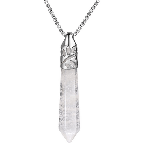 Colier cu pandantiv hexagonal din cristal ametist - O piatra puternica si protectoare, elibereaza stresul si calmeaza emotiile