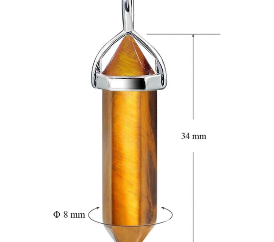 Colier cu pandantiv hexagonal din cristal ochi de tigru - O piatra semipretioasa care reprezinta protectie si ajuta la vindecarea energiei spirituale