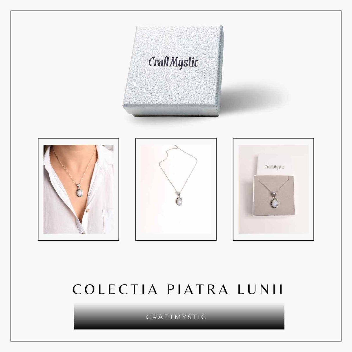 Colier cu Piatra Lunii Curcubeu - Armonie si Claritate Interioara