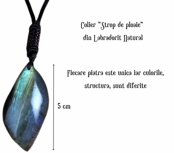 Colier cu Labradorit Natural 5 cm in Forma de 