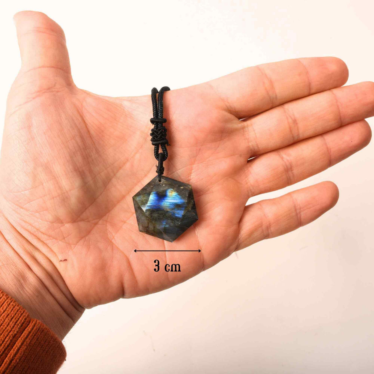 Colier Amuleta cu Hexagrama din Labradorit Natural - Dezvaluie-ti Puterile Magice