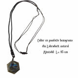Colier Amuleta cu Hexagrama din Labradorit Natural - Dezvaluie-ti Puterile Magice
