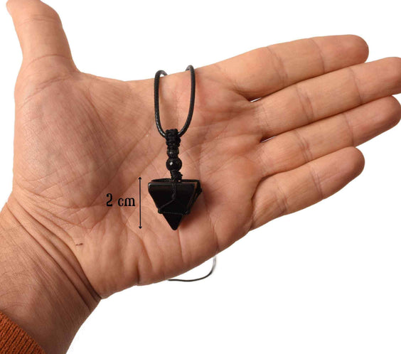 Colier Terapeutic din Obsidian sub Forma de Piramida