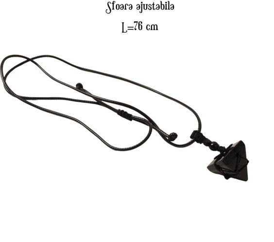 Colier Terapeutic din Obsidian sub Forma de Piramida