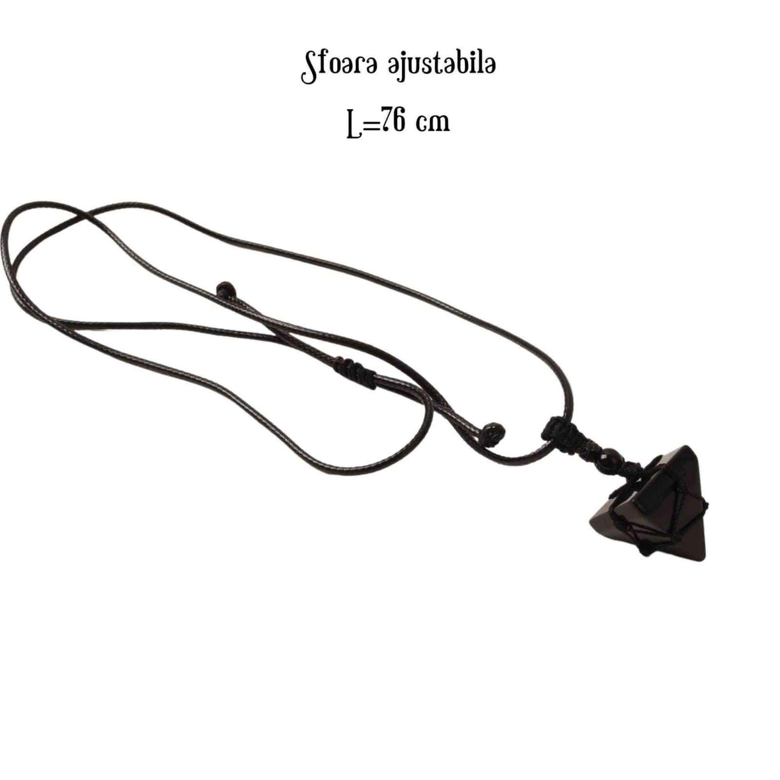 Colier Terapeutic din Obsidian sub Forma de Piramida