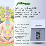 Colier ajustabil cu arborele vietii din ametist si aventurin verde - Armonie si Echilibru