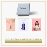Colier argintiu cu ametist druzy - Claritate si Vindecare