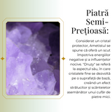 Colier argintiu cu ametist druzy - Claritate si Vindecare