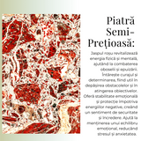 Colier ajustabil cu pandantiv oval Jasp Rosu natural - Energie si Protectie