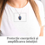Colier ajustabil craniu labradorit natural, protectie si putere interioara