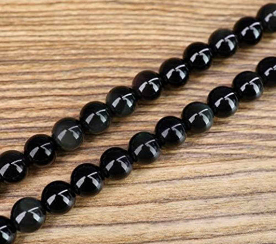 Dubla utilizare Bratara/Colier 108 Mala din Obsidian si Ochi de Tigru cu Mana Fatimei sau Hamsa