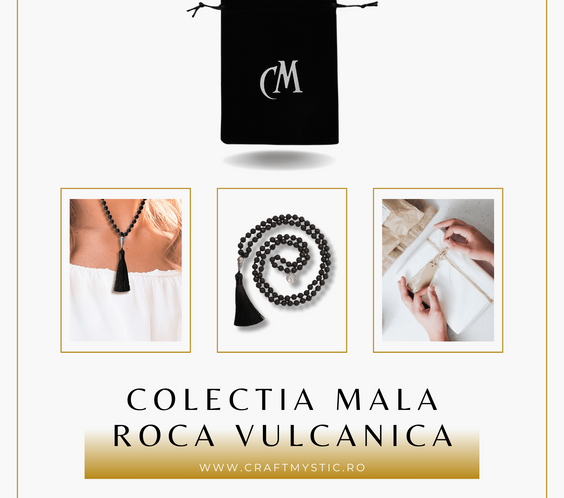 Colier Mala din Roca Vulcanica Naturala 8MM cu 108 margele