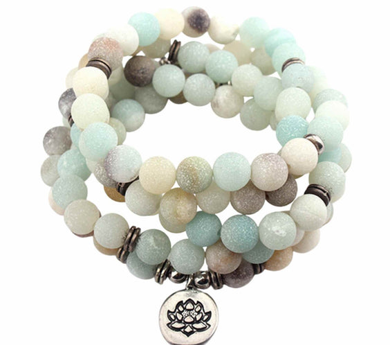 Colier - Bratara Mala cu 108 Margele 8mm din Pietre Naturale Tianhe Claritate Mentala, Protectie energii negative