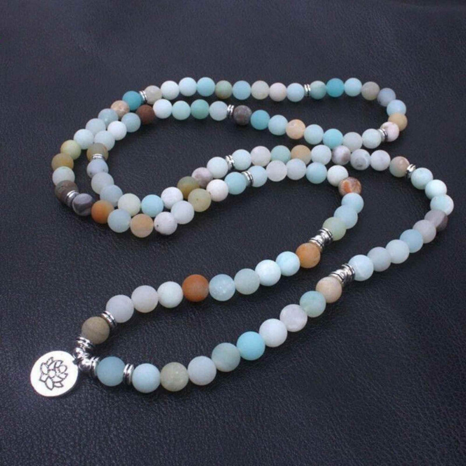 Colier - Bratara Mala cu 108 Margele 8mm din Pietre Naturale Tianhe Claritate Mentala, Protectie energii negative