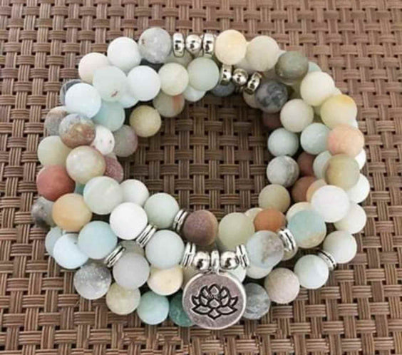 Colier - Bratara Mala cu 108 Margele 8mm din Pietre Naturale Tianhe Claritate Mentala, Protectie energii negative