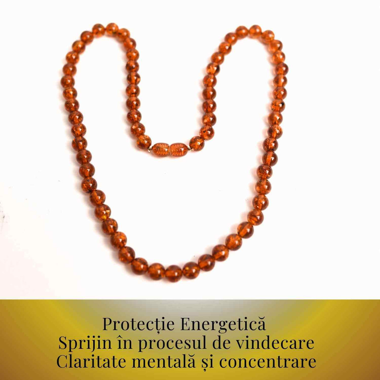 Colier Margele 7mm Chihlimbar Caramiu – Protectie si Echilibru Energetic