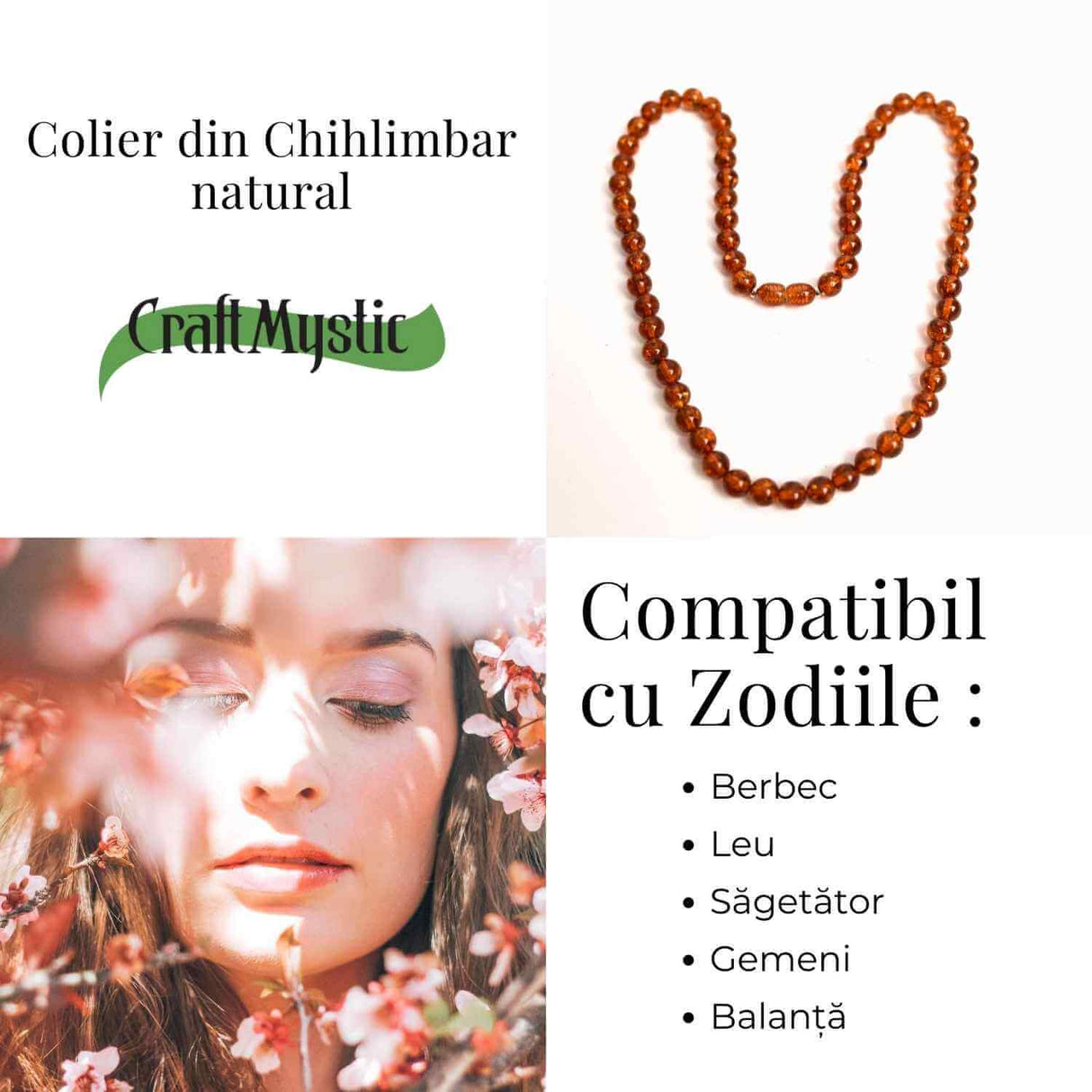 Colier Margele 7mm Chihlimbar Caramiu – Protectie si Echilibru Energetic