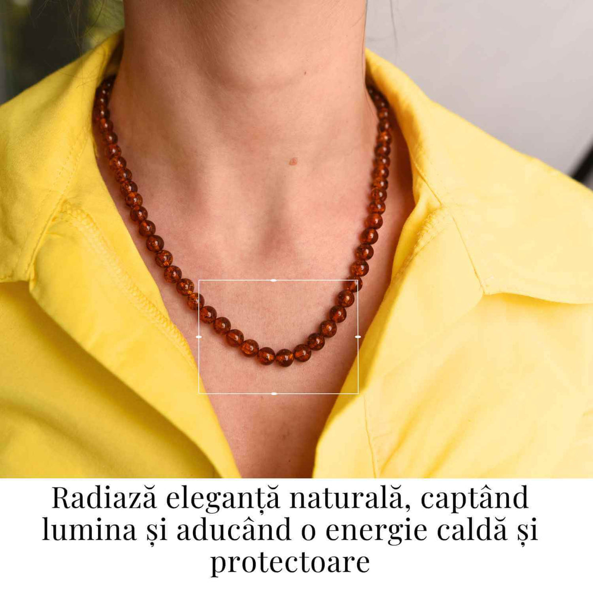 Colier Margele 7mm Chihlimbar Caramiu – Protectie si Echilibru Energetic