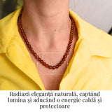 Colier Margele 7mm Chihlimbar Caramiu – Protectie si Echilibru Energetic