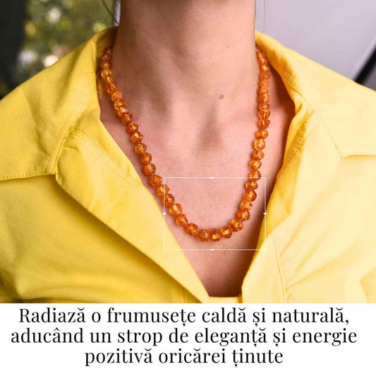 Colier Margele 8mm Chihlimbar Baltic - Protectie, Energie si Echilibru Natural