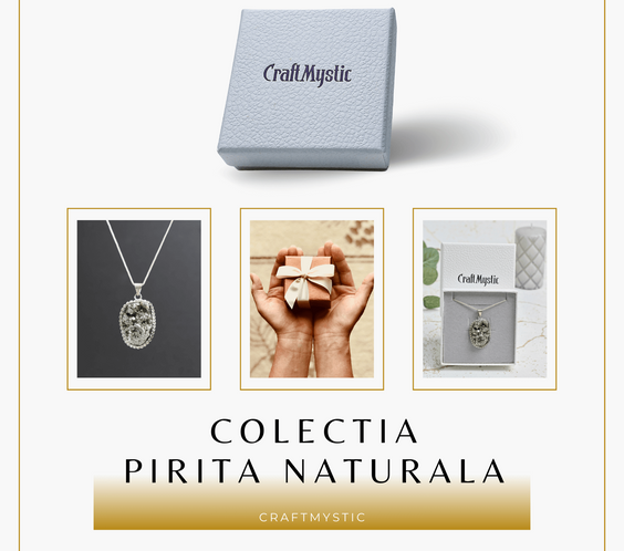 Colier Rafinat cu Piatra Naturala de Pirita 3-4 cm - Imbogateste-ti Viata cu Puterea Piritei