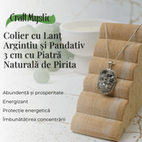 Colier Rafinat cu Piatra Naturala de Pirita 3-4 cm - Imbogateste-ti Viata cu Puterea Piritei