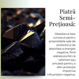 Colier ajustabil cu pandantiv strop de ploaie auriu Obsidian - Protectie si Claritate