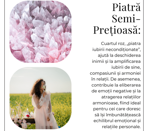 Colier reglabil cu pandantiv oval Cuart Roz – Dragoste si Echilibru Emotional