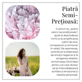 Colier reglabil cu pandantiv oval Cuart Roz – Dragoste si Echilibru Emotional