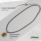 Colier cu pandantiv oval din Ochi de Tigru Natural – Protectie si Curaj