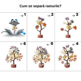 Copac arborele vietii premium - Arbore din cristale pentru energie pozitiva, realizat manual cu sapte pietre chakre, cristale si pietre vindecatoare